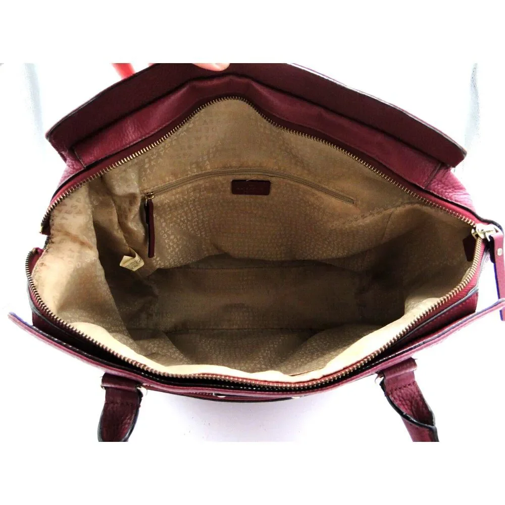 Kate Spade New York Laptop Tote Shoulder Bag‎ Magenta Leather 13L x14 H x 4.5 W